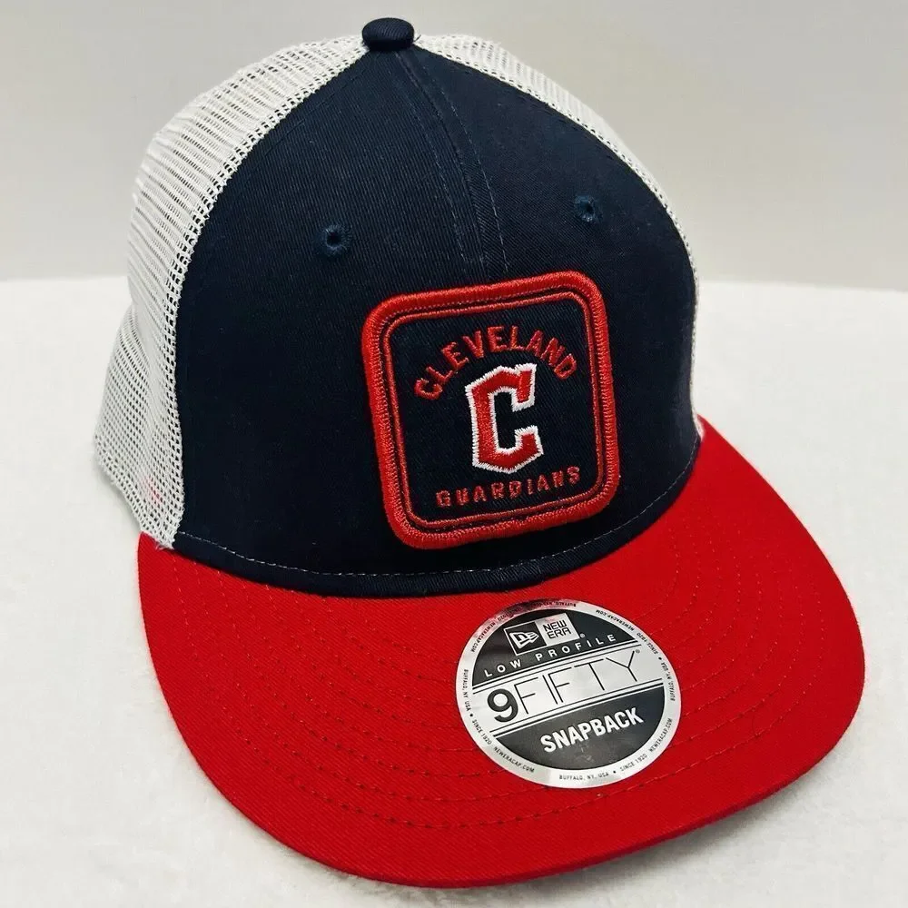 New‎ Era Cleveland Guardians Squared Low 9FIFTY Snapback Hat Adjustable Blue